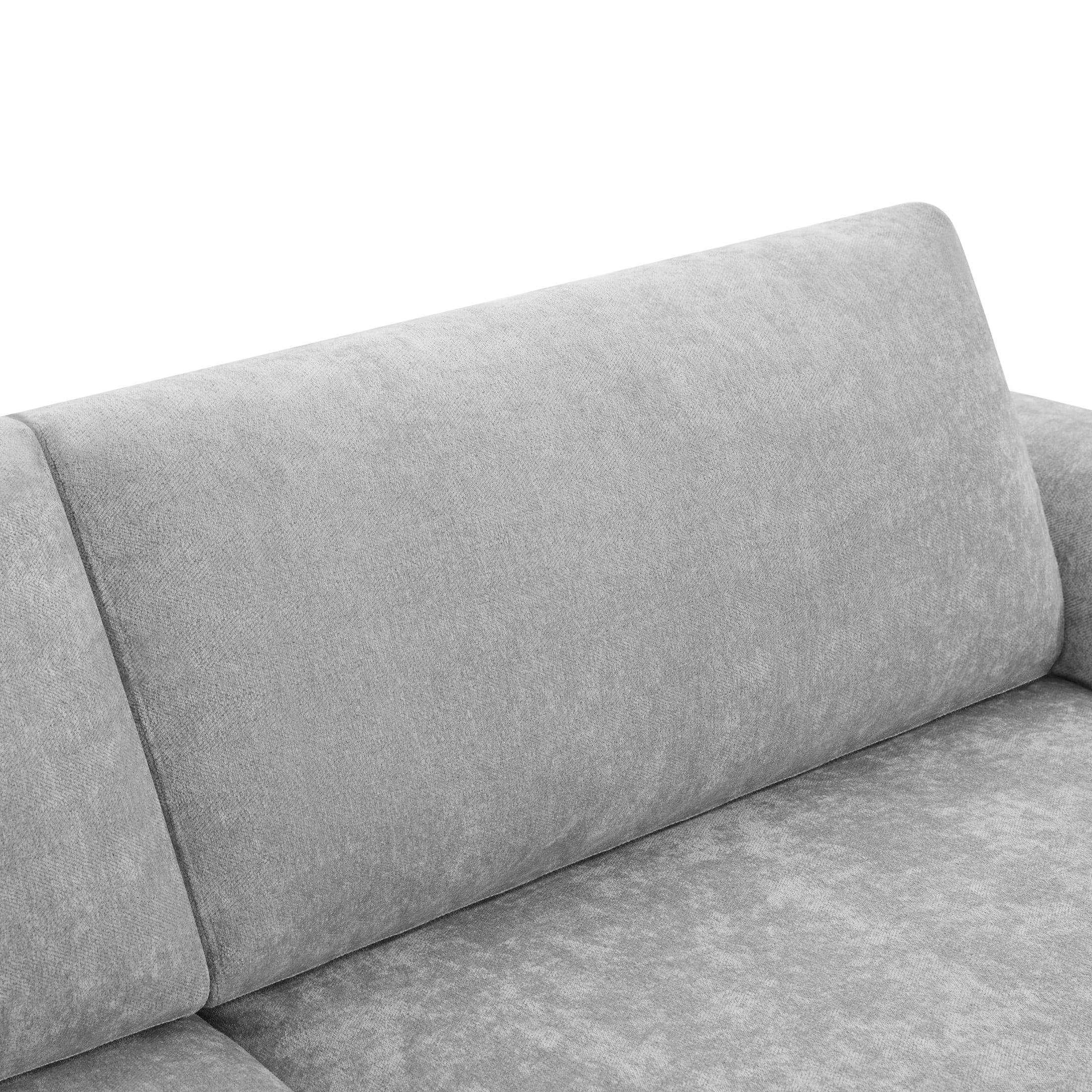 Christopher Knight Home 80" Chenille Upholstered Sofa, Minimalist 3 Seater Couch with Cushion Back, Gray