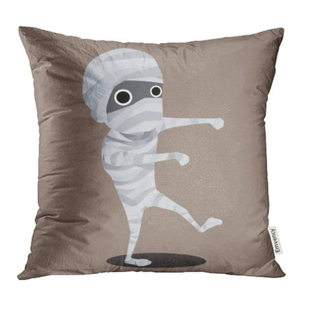 CMFUN Flat Halloween Cartoon Character Mummy Monster Ancient Bandage Costumes Cute Dead Pillow Case Pillow Cover 16x16 inch Throw Pillow