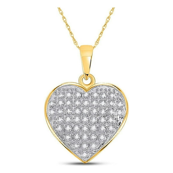 1/7 Carat (Ctw) Diamond Heart Pendant Necklace in 10K Yellow Gold