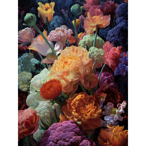 Vibrant Floral Arrangement Canvas Print, Perfect for Living Room Bedroom Dining Room Kitchen Office Hallway