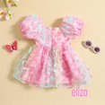 thumbnail image 2 of Eliza-Baby Girl Princess Manga Corta Puff 3D Mariposa Tul Vestido De Una Línea, 2 of 4