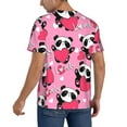 thumbnail image 2 of Fotbe Panda Heart Valentine Pink Baseball Jersey Shirt for Men and Women, Casual Short Sleeves Button Down T-Shirt-3X-Large, 2 of 9