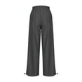 thumbnail image 5 of Danhjin Womens Cargo Pants Lightweight Travel Hiking Cargo Pants Soft Stretch Baggy Elastic Drawstring Casual Streetwear, 5 of 7