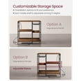thumbnail image 3 of Baker's Rack, Coffee Bar Stand with Charging Station, Storage Shelves, Pull-Out Wire Basket, Table for Microwave, Kitchen, Rustic Walnut, 3 of 8