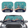 thumbnail image 6 of Lsque Let's go Travel 2 PCS Windshield Sun Shade | CarFoldable Window Covers | Car Accessories Reflect UV for Universal Cars SUV Truck | Large, 6 of 7