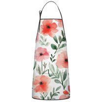 Pioneer Flower Floral Print Pattern Apron-Garden Aprons for Women with Pockets-Cotton Linen Waterproof Kitchen Cooking Gardening Aprons Adjustable for Kitchen,Cooking,BBQ and Salon 33x27 Inch