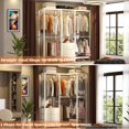 thumbnail image 2 of Aheaplus Garment Rack Heavy Duty Clothes Rack for Hanging Clothes,Clothing Racks with Drawers, Wood Stoarge Shelf Freestanding Closet Wardrobe, Corner L Shaped Closet System Organizers, White Oak, 2 of 14