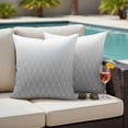 thumbnail image 4 of Outdoor Waterproof Pillow Covers Country Gray Gradient Lines Decorative Throw Pillow Protectors,Pillowcase Cushion Cases for Patio Sofa Garden Couch,16x16in,Pack of 2, 4 of 14