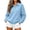 Light Blue, variant on Women's Collared Sweatshirts,Long Sleeve Loose Casual Knit Solid Pullover Tops,Vacation Travel Outfit