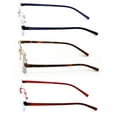 thumbnail image 3 of 3 Pairs Lightweight Full Rimless Reading Glasses Metal with Flexible Temple - Rectangular Anti Blue Blocker Reader Clear Lens 1.00, 3 of 5
