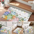 thumbnail image 5 of Area Rug 2 x 3 Ft, Easter Eggs Indoor Accent Bathroom Rugs for Kitchen/Laundry Room, Spring Flowers Eucalyptus Leaves Wooden Grain Washable Non-Slip Runner Floor Mat for Entryway, Living Room, 5 of 8