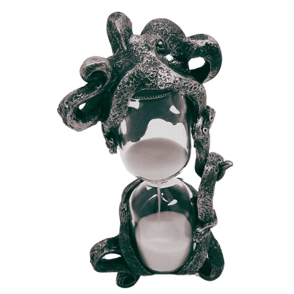 Wowser Brands Octopus Hourglass Sand Timer, 2.5 minutes Hourglass, 6.5 inches, Resin, Glass, Cooking, Kitchen