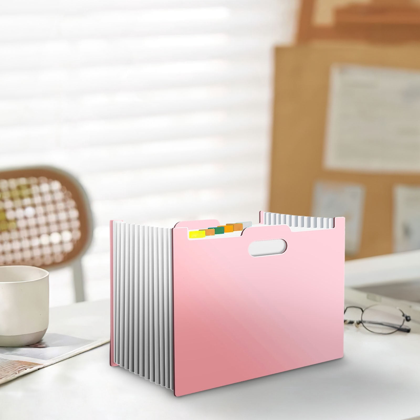 1Pcs Expanding File Folder, 13 Pockets Accordion File Organizer, Letter/A4 Size Document Organizer for Home Office School, Beige, 33*23.5cm/12.99*9.25in