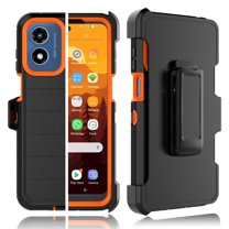 Tiflook for Moto G Play 2024 4G with [Built-in Screen Protector] Holster Locking Belt Clip [Military Grade 12FT Drop Tested] Full Body Carrying Kickstand Cover - Orange