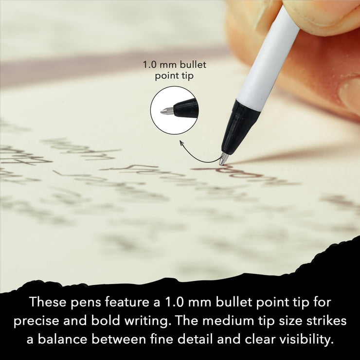Three Leaf 144 Ct. Black Stick Ball Point Pen, Pack Of 1, Round Barrel For Writing Comfort, Smooth Writing For Office