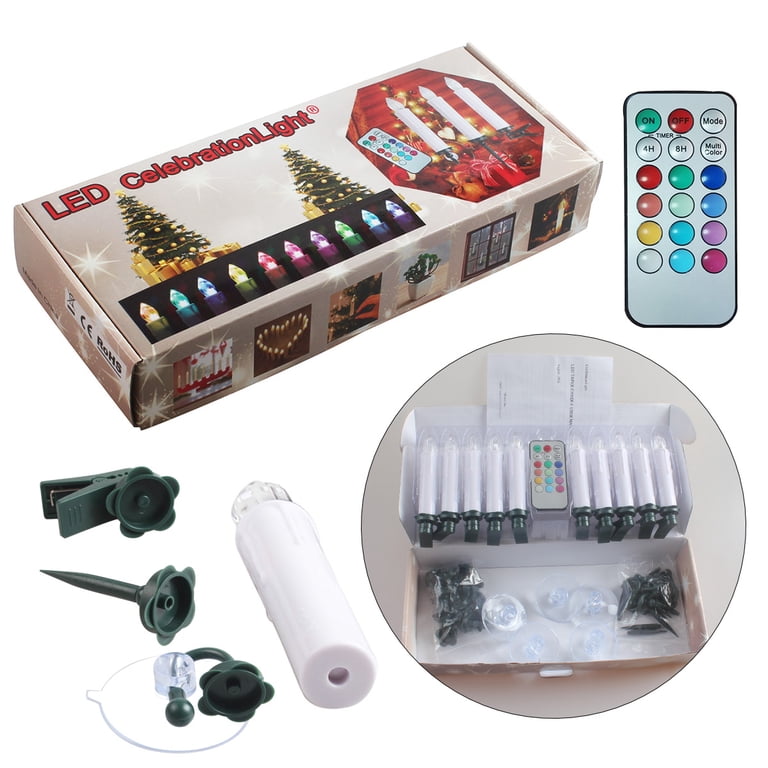50-Pack LED Christmas Tree Candle Lights With Clips – 8-Mode Remote, Timer & Waterproof – 75ft Total Length, 15.75in Spacing