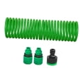 thumbnail image 4 of Manguera de jardín en espiral, manguera de agua para césped portátil para exteriores con conector rápido flexible para grifos, patios, camiones, Verde, 4 of 8