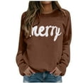 thumbnail image 2 of Merry Christmas Sweatshirts for Women 2025 Long Sleeve Crewneck Casual Cute Xmas Graphic Sweatshirt Pullover Tops, 2 of 6