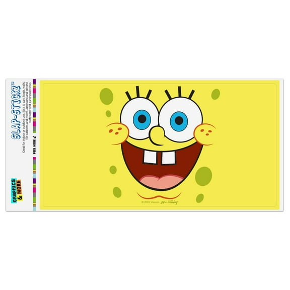 SpongeBob Goofy Smile Face Automotive Car Window Locker Bumper Sticker