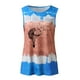 thumbnail image 3 of Gibobby Mujer Diente de León Impresión Casual Cuello Redondo Tie Dye Tank Chaleco Sin Mangas Camiseta Blusa Tops(Azul,G), 3 of 4