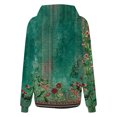 thumbnail image 6 of Women's Fall And Winter Printed Pullover Hooded Sweatshirt Long Sleeve Fashion Retro Floral Print Sweatshirt Drawstring Hoodie for Casual Outdoor Wear,Army Green,M, 6 of 6