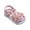 Pink, variant on Otqutp Flat Sole Footwear for Toddler Girls Pearl Flowers Wrapped Head Non Slip Soft Bottom Buckle Walking Shoes Summer Closed Toe Sandals