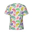 thumbnail image 6 of Vsdgher Cute Chameleons Print Men's Dry Fit Mesh Athletic Shirts Moisture Wicking Tennis T-Shirt Tops, 6 of 9
