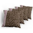 thumbnail image 5 of Ambesonne Chocolate Throw Pillow Cover 4 Pack, Romatinc Heart Motif, 16", Pale Pink Brown White, 5 of 7