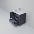 thumbnail image 6 of Jacques 36 in. W Left Offset Dark Grey Bath Vanity, White Quartz Top, and Faucet Set, 6 of 9