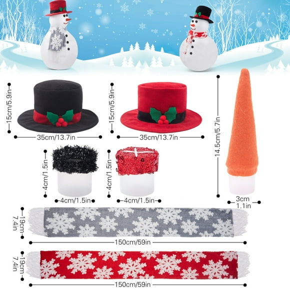 Christmas Outdoor Decorations,Christmas Decorations Outdoor Christmas Snowman Decoration Set Christmas Outdoor Snowman Hat Scarf Decoration Outdoor Christmas Decorations