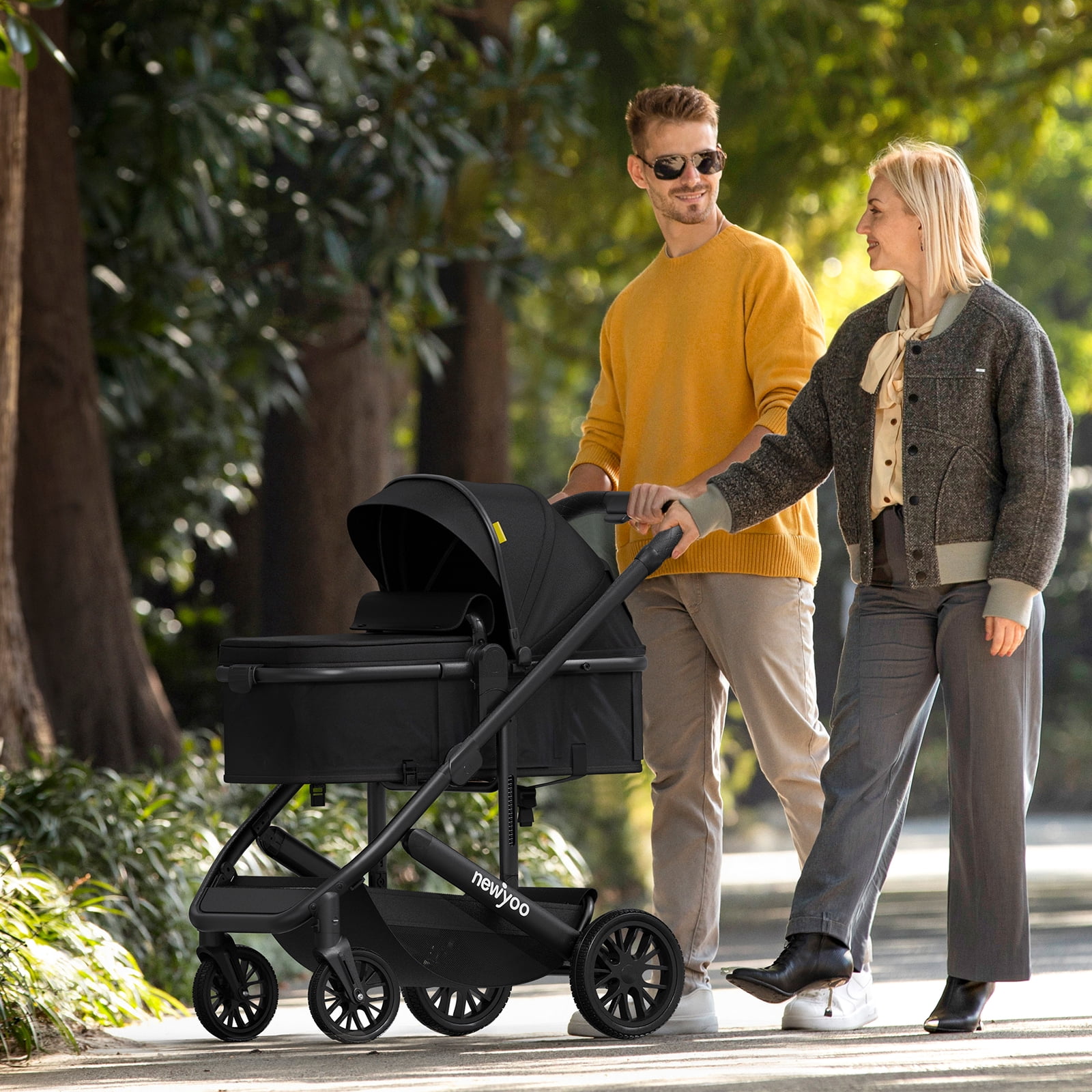 newyoo Infant Stroller, Nestro 516M, Baby/Newborn Strollers w Convertible/Reversible Seat & Cup Holder, Coches para Bebes, 2-in-1 Rear-Facing Pram, Green