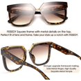 thumbnail image 5 of FEISEDY Fashion Women Men Sunglasses Square Frame Metal Shape Nesting Lenses B2595, 5 of 13