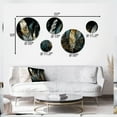 thumbnail image 4 of Designart "Feather Glamour Gold IV" Glam Feather Metal Wall Art Set of 5 Piece, 4 of 5
