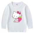 thumbnail image 3 of Hello Kitty-Camiseta de manga larga para niños y niñas, top de cuello redondo de algodón con dibujos animados, ropa de primavera y otoño, 3 of 5