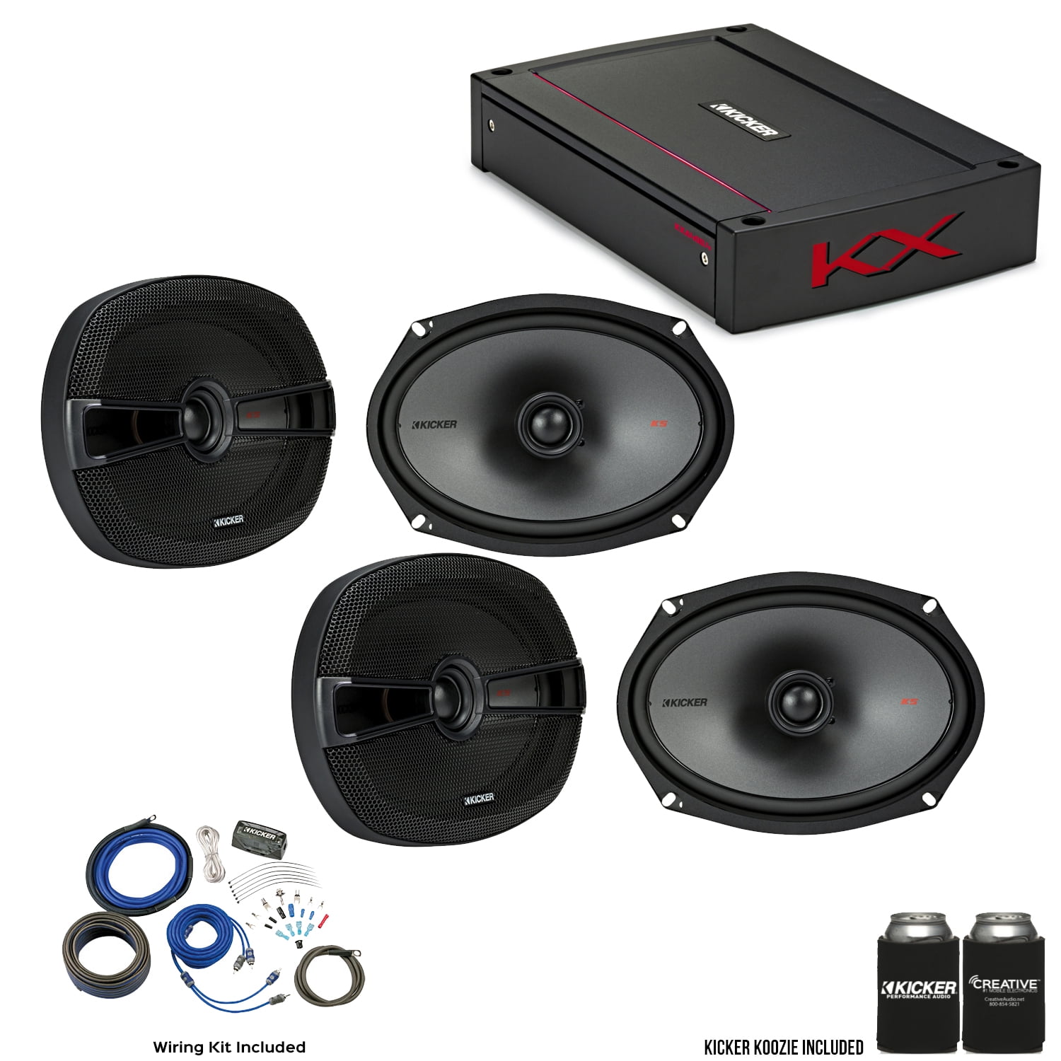 Kicker 44KSC6904 6x9” KSSeries Speakers (2 pair) with 44KXA4004 KX