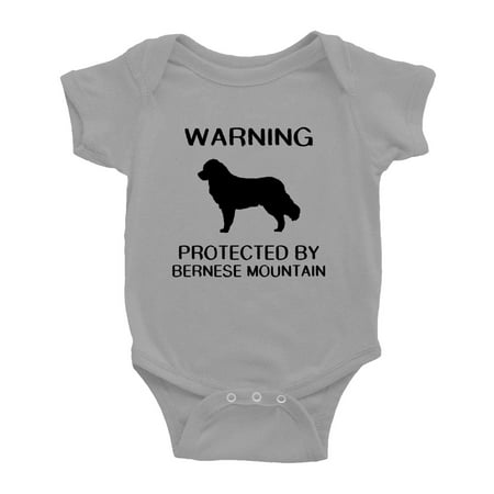 

Warning: Protected by A Bernese Mountain Dog Funny Baby Bodysuits (Gray 6-12 Months)