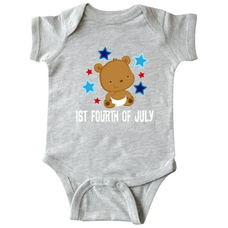 

Inktastic It s My 1st 4th Of July holiday bear Gift Baby Boy or Baby Girl Bodysuit