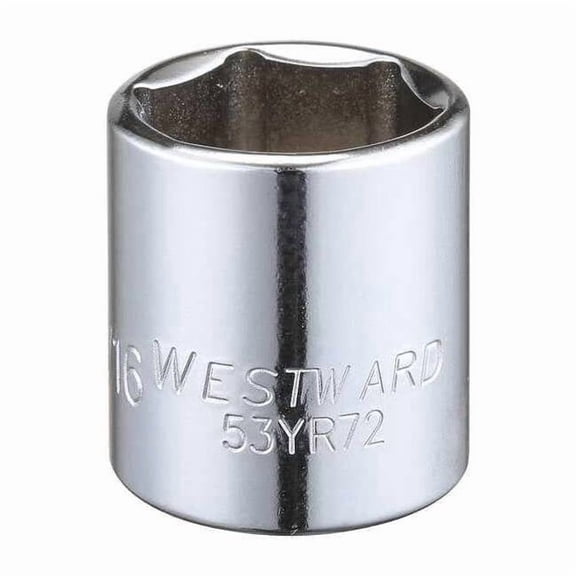 Westward Socket, Steel, Chrome, 11/16 in 53YR72