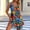 Blue, variant on JOANKDMI Floral Dress for Women Summer Mini V Neck Sleeveless Tropical Print Flowy Short A-Line Casual Beach Vacation Cover Up Hawaiian Boho Tank Sundress