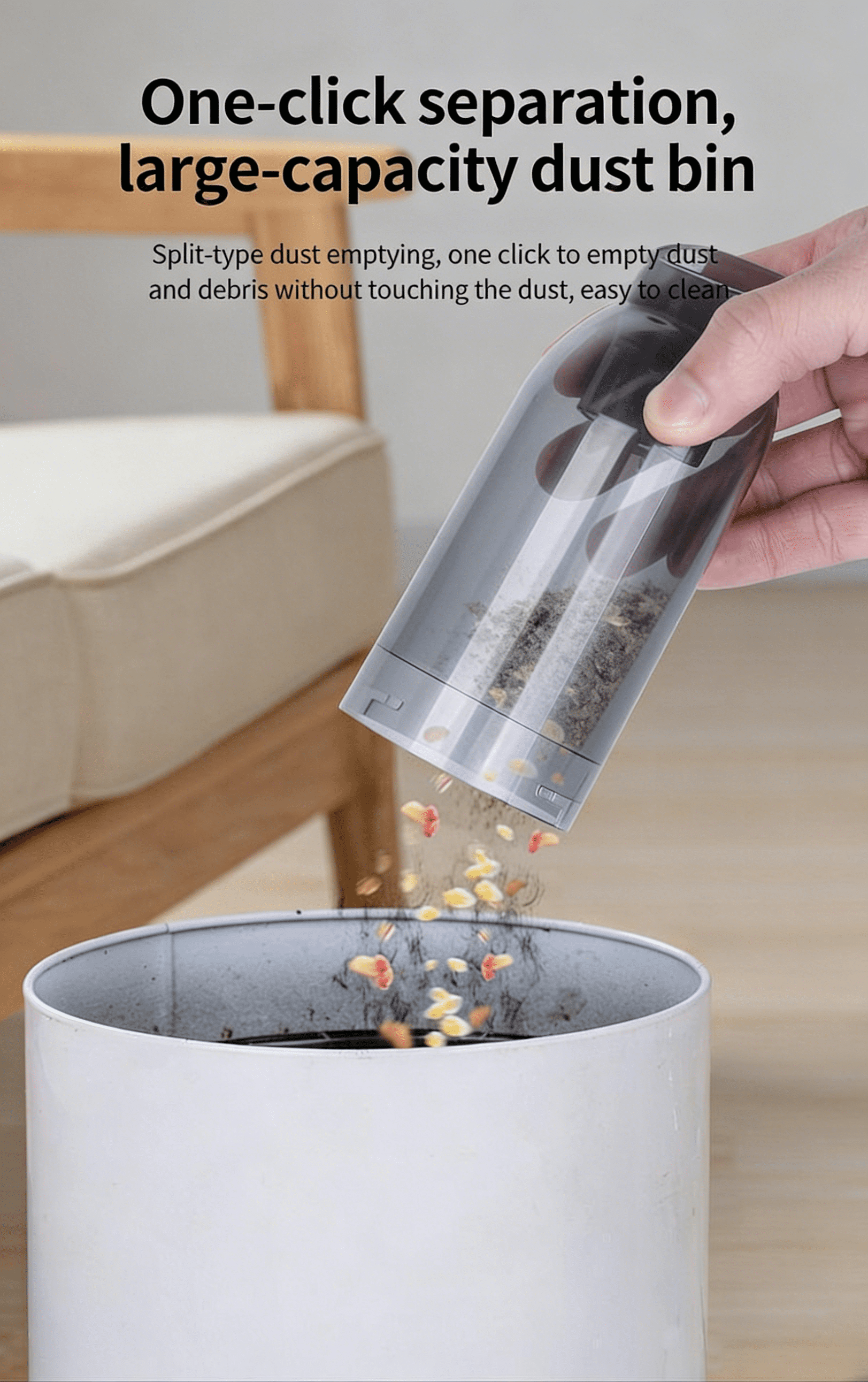 Cordless Handheld Vacuum Cleaner Portable Car Vacuum High Power Rechargeable for Home & Vehicle