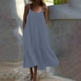 thumbnail image 1 of Gspmoly Robes d'Été pour Femmes, Robe Maxi d'Été pour Femmes Décontractée Bohème Sans Manches à Bretelles Spaghetti Smockée à Volants Longue de Plage pour le Soleil Robes de Soirée pour Femmes Liquidation, 1 of 4