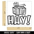 thumbnail image 2 of Hay Hello Cow Bale Fun Self-Inking Rubber Stamp Ink Stamper - Fuchsia Ink - Small 1 Inch, 2 of 7