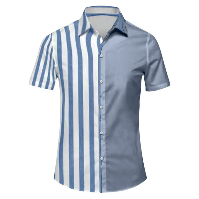 pstuiky Camisa de manga corta para hombre, Camisa casual de color liso para hombre con botones y cuello vuelto, manga corta camisas casuales para hombre xl