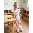 thumbnail image 5 of BemeyourBBs Toddler Baby Girl Back to School Outfit Kdis Baby Girls Kindergarten Outfits First Day of School Outfit Apple Pencil Embroidery Fly Sleeve T Shirt Tops and Plaid Shorts 2Pcs Set, 5 of 9