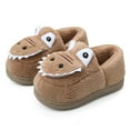 thumbnail image 5 of FAOWME Fashion Cute Fall Boys Girls Slippers Flat Bottom Lightweight Soft Comfort Warm Solid Color Cartoon Animal Shape Khaki 4-4.5 Years, 5 of 5