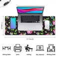thumbnail image 5 of Long Mouse Pads for Desk,Pioneer Flower Floral Print Pattern Desk Mats on Top Of Desks, Desk Mouse Pad Extra Large with 3mm Non-Slip Base and Stitched Edge for Gaming,Office,Work,Home 31.5"x11.8", 5 of 6