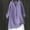 Purple, variant on LSLJS Cotton Linen Shirts for Women Plus Size V-Neck Long Sleeve Shirts Breathable Casual Solid Color Half Botton Blouse, S-5XL