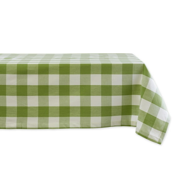Contemporary Home Living Buffalo Check Square Cotton Tablecloth - 52" - Antique Green and White