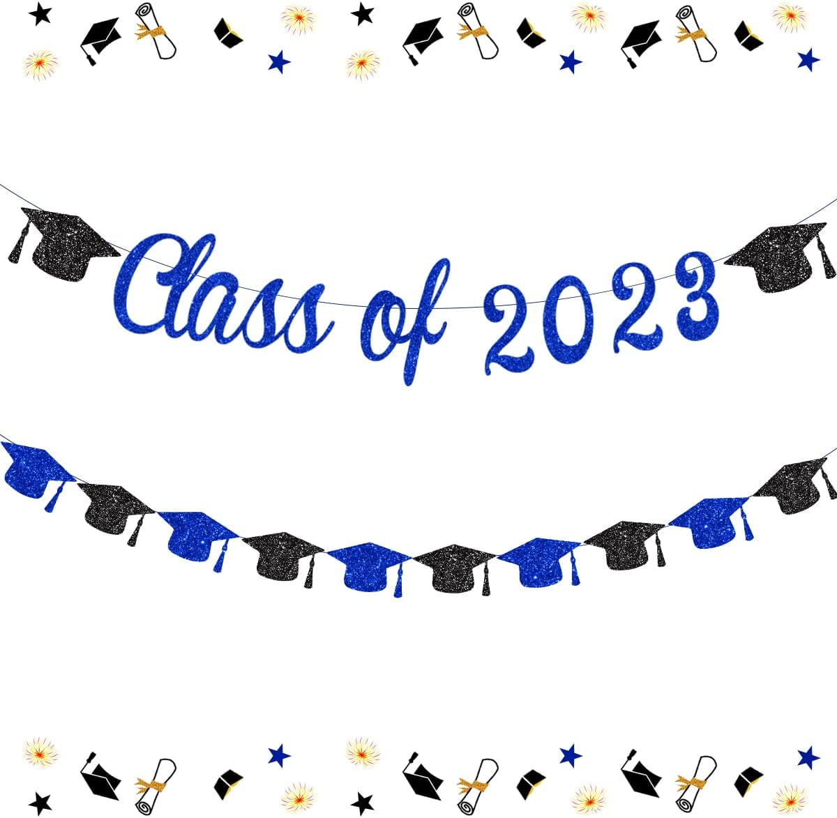Class of 2023 Banner Blue Class of 2023 Graduation Decorations Royal