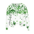 thumbnail image 2 of Mifsaly St Patrick Sweatshirts for Women Shamrock Print Shirts Loose Long Sleeve Pullover Tops Funny Dressy Casual Blouse 2026 Irish Festival Green Outfits XL, 2 of 5